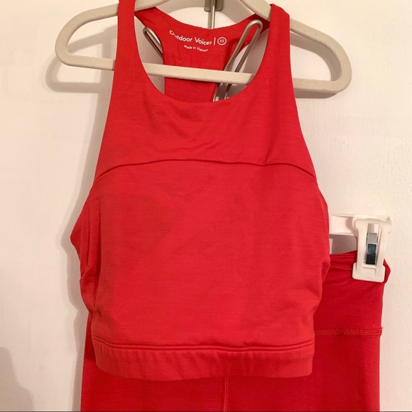 Outdoor Voices red leggings set - Picture 3 of 4